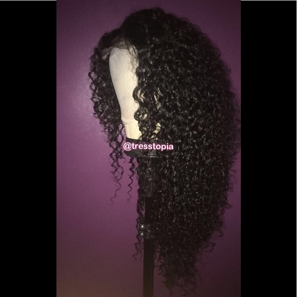 Peruvian Deep Curly Human Hair Wig - Picture 2 of 4